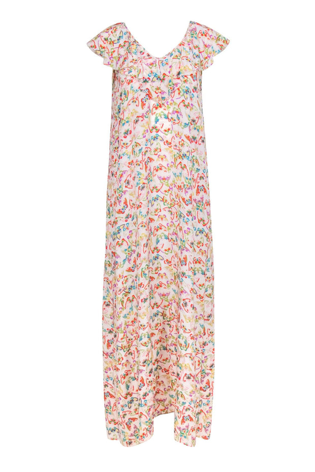 silk butterfly print dress Our maxi butterfly custom print dress follows the same logic as our silk robes, but with a more elevated finish that does not require layering. For a boho chic feel, add a